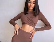 Комплект: топ + спідниця с розрізами  Комплект: топ + спідниця с розрізами  | PUSHKA SHOP