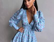 Сукня міні з пишною спідницею та драпіруванням на талії Сукня міні з пишною спідницею та драпіруванням на талії | PUSHKA SHOP