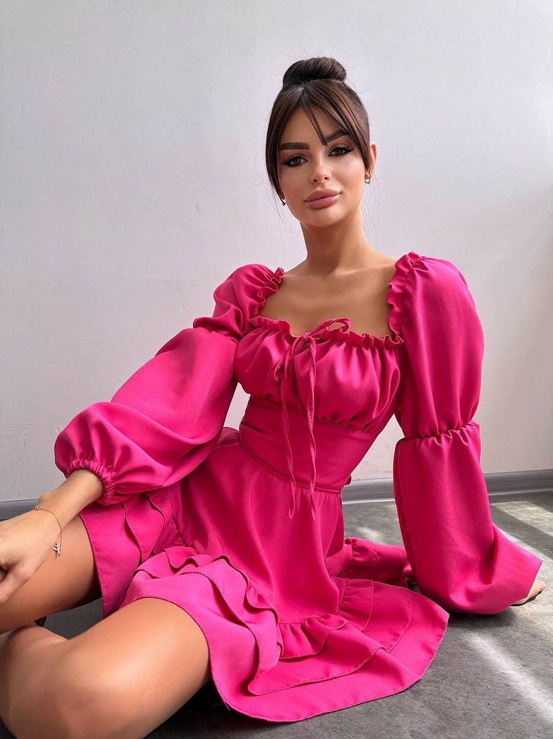 Сукня з воланами та шнурівкою  по спинці Сукня з воланами та шнурівкою  по спинці | PUSHKA SHOP