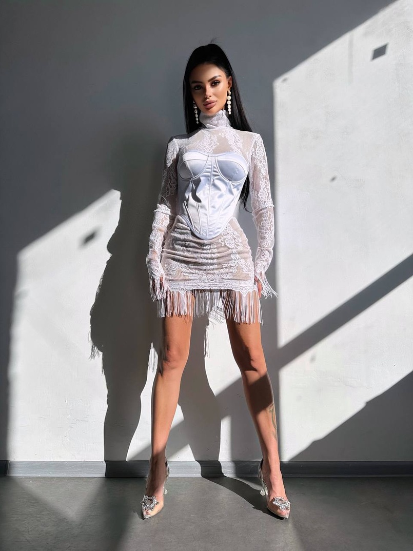 Комплект: мереживна сукня міні + корсет  Комплект: мереживна сукня міні + корсет  | PUSHKA SHOP