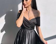 Романтична сукня міді з відкритими плечима та пишною спідницею | PUSHKA SHOP