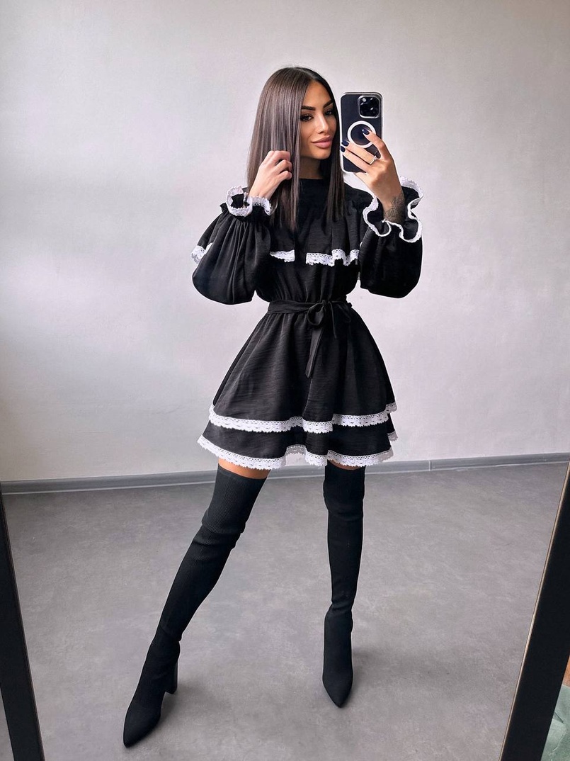 Сукня декорована мереживом Сукня декорована мереживом | PUSHKA SHOP