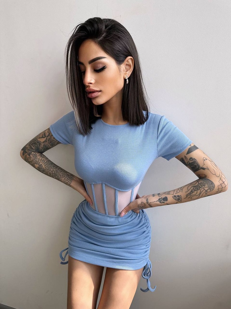 Сукня-міні  з елементами корсету  Довжину спідниці можна регулювати  | PUSHKA SHOP