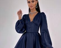 Атласна корсетна сукня  з пишною подвійною спідницею  Атласна корсетна сукня  з пишною подвійною спідницею  | PUSHKA SHOP