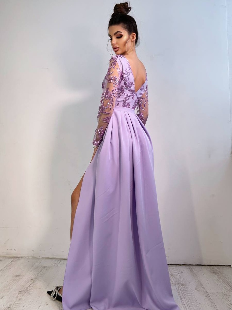 Сукня максі з паєтками та розрізом на спідниці Сукня максі з паєтками та розрізом на спідниці | PUSHKA SHOP