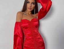 Атласна сукня з драпіруванням Атласна сукня з драпіруванням | PUSHKA SHOP