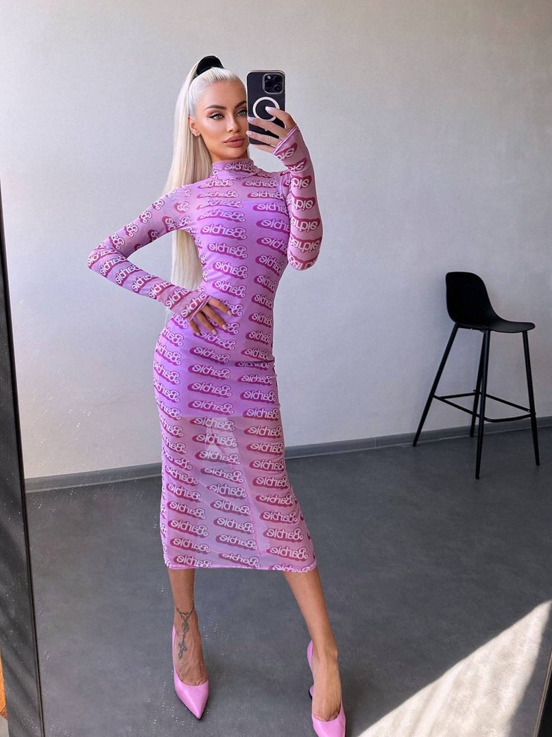 Сукня міді з принтом  Сукня міді з принтом  | PUSHKA SHOP