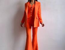 Костюм: піджак на підкладці, штани кльош+ жилет  Костюм: піджак на підкладці, штани кльош+ жилет  | PUSHKA SHOP