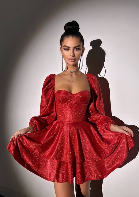 Сяюча корсетна сукня бюстьє з подвійною спідницею  | PUSHKA SHOP