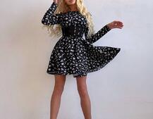 Корсетна сукня з пишною спідницею в квітковий Принт  | PUSHKA SHOP