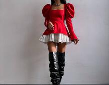 Сукня з об'ємними рукавами + спідниця з воланами Сукня з об'ємними рукавами + спідниця з воланами | PUSHKA SHOP