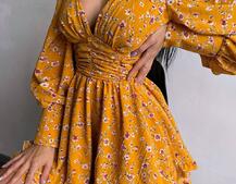 Сукня міні з пишною спідницею та драпіруванням на талії Сукня міні з пишною спідницею та драпіруванням на талії | PUSHKA SHOP