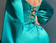 Атласний комплект: корсет + спідниця максі з драпіруванням Атласний комплект: корсет + спідниця максі з драпіруванням | PUSHKA SHOP