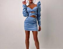 Сукня міні з драпіруванням, декорована стразами  Сукня міні з драпіруванням, декорована стразами  | PUSHKA SHOP