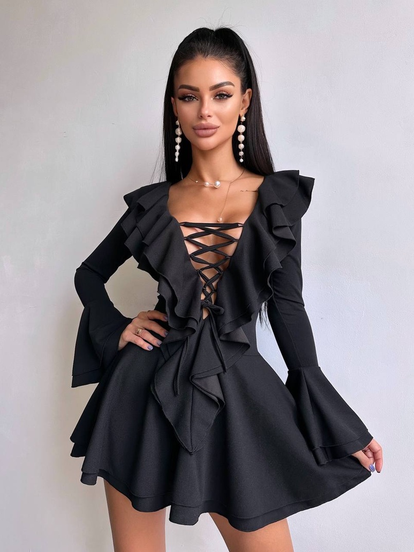 Сукня з з воланами на ґудзиках  Сукня з з воланами на ґудзиках  | PUSHKA SHOP