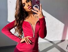 Оксамитова сукня міні, декорована стразами     Ручна робота  | PUSHKA SHOP