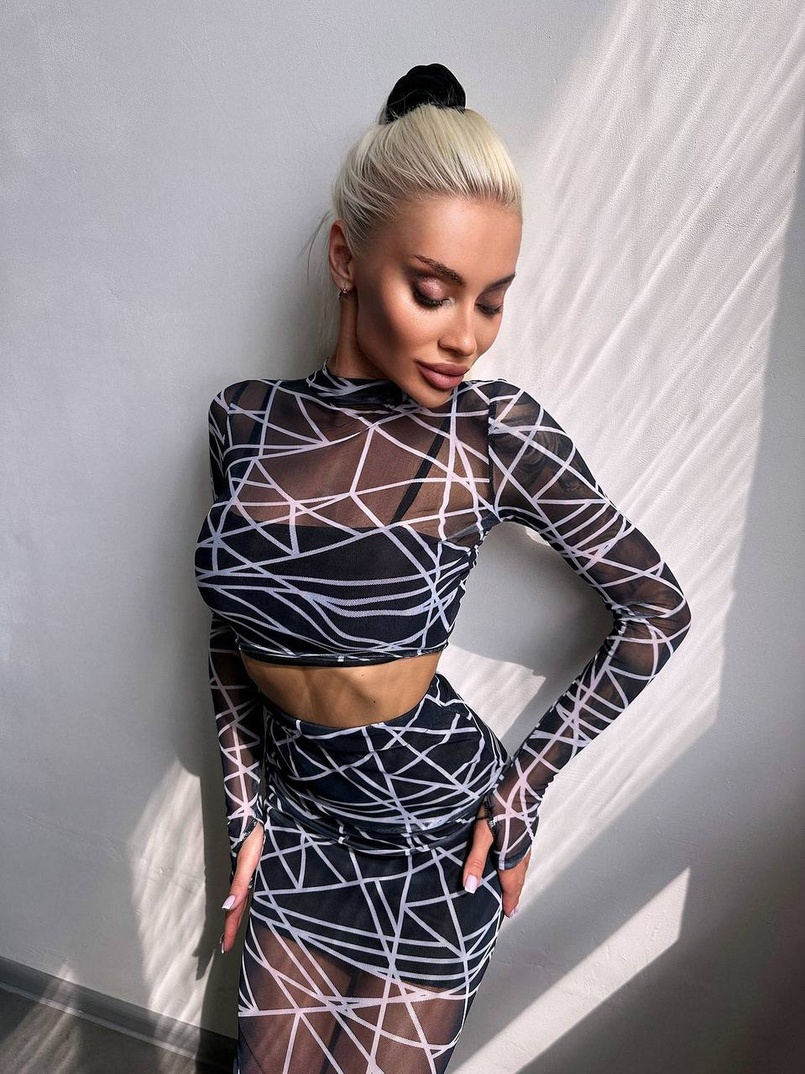 Комплект: топ + спідниця міді   | PUSHKA SHOP