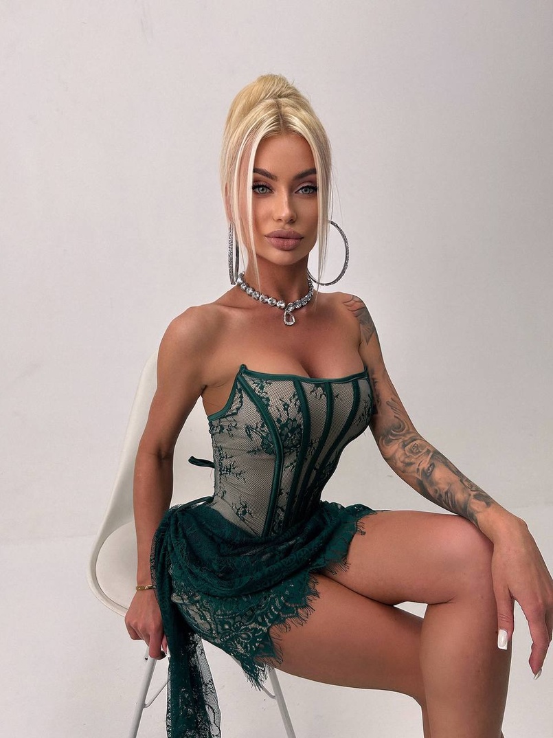 Мереживна сукня міні зі шлейфом   Мереживна сукня міні зі шлейфом   | PUSHKA SHOP