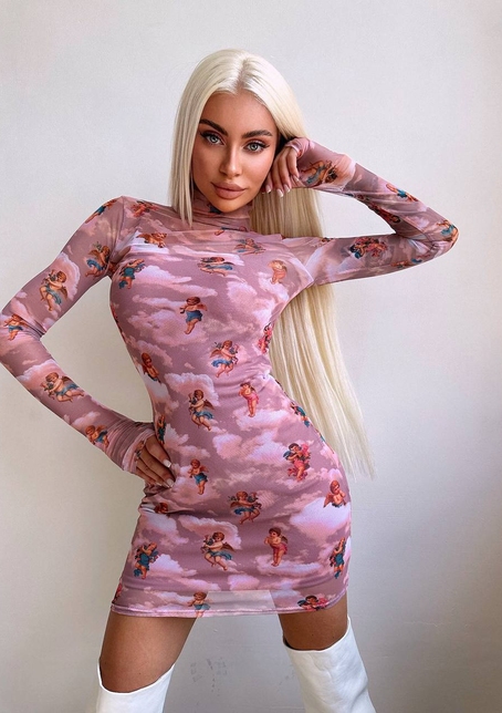 Міні сукня з принтом  | PUSHKA SHOP