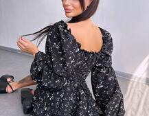 Сукня з квітковим принтом з воланами на ґудзиках  Сукня з квітковим принтом з воланами на ґудзиках  | PUSHKA SHOP