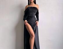 Оксамитова сукня максі декорована стразами  Ручна робота  | PUSHKA SHOP