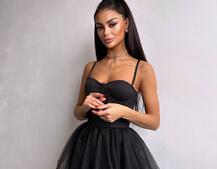 Сукня міді із чашечками з пишною спідницею Сукня міді із чашечками з пишною спідницею | PUSHKA SHOP