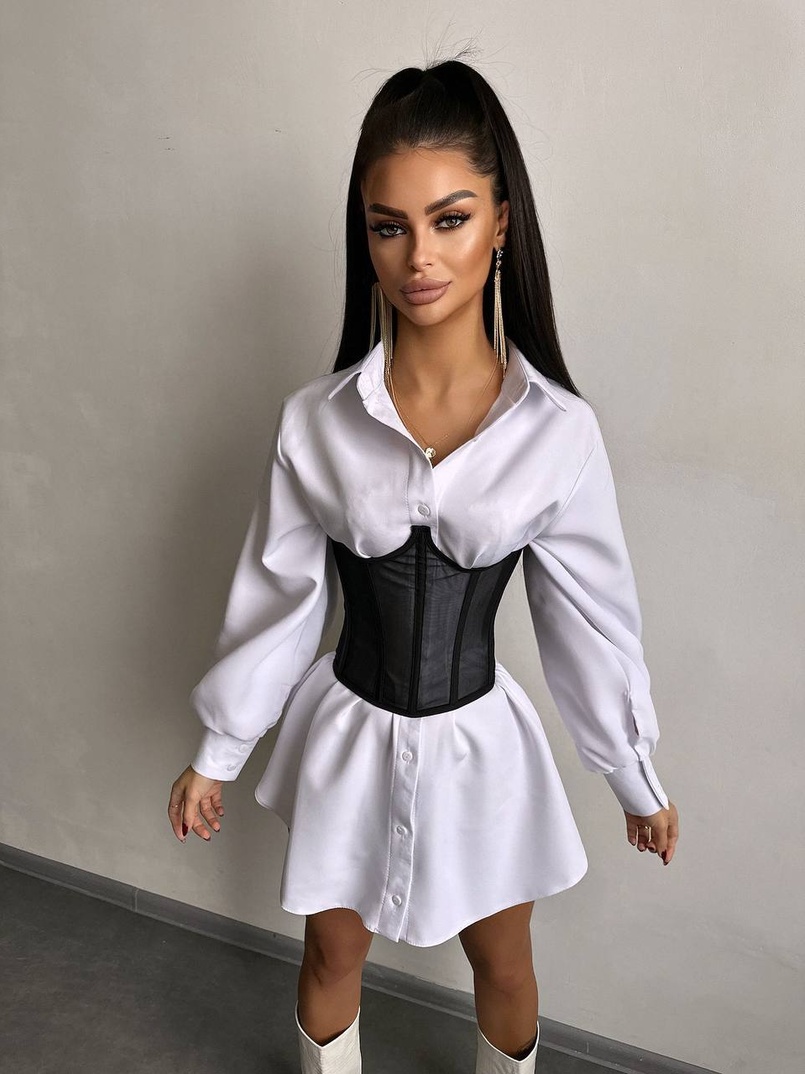 Приталена сорочка + корсет  Приталена сорочка + корсет  | PUSHKA SHOP