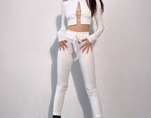 Костюм:  легінси та топ з шнурівкою зі страз Костюм:  легінси та топ з шнурівкою зі страз | PUSHKA SHOP