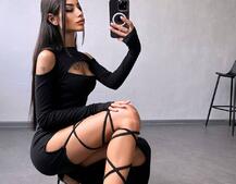 Трикотажна сукня з зав’язкою на ніжку   | PUSHKA SHOP