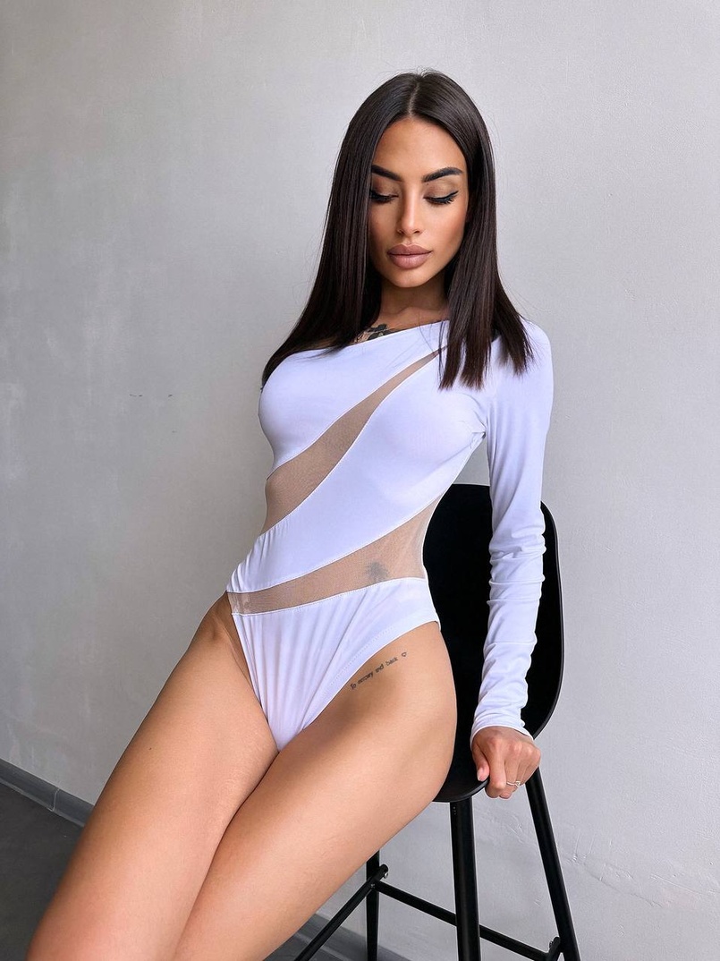 Боді на одне плече із вставками сітки Боді на одне плече із вставками сітки | PUSHKA SHOP