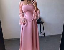 Сукня міді з корсетом декорована мереживом  | PUSHKA SHOP