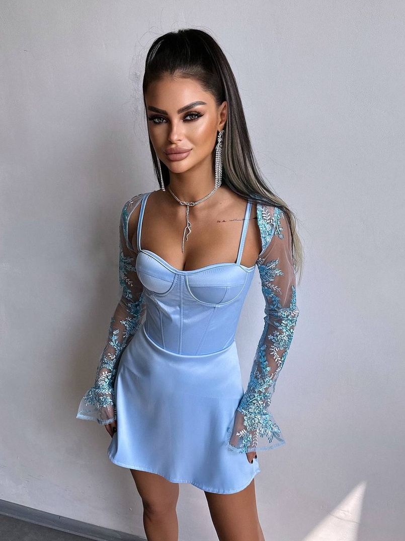 Атласна корсетна сукня-бюстьє + мереживне болеро Атласна корсетна сукня-бюстьє + мереживне болеро | PUSHKA SHOP