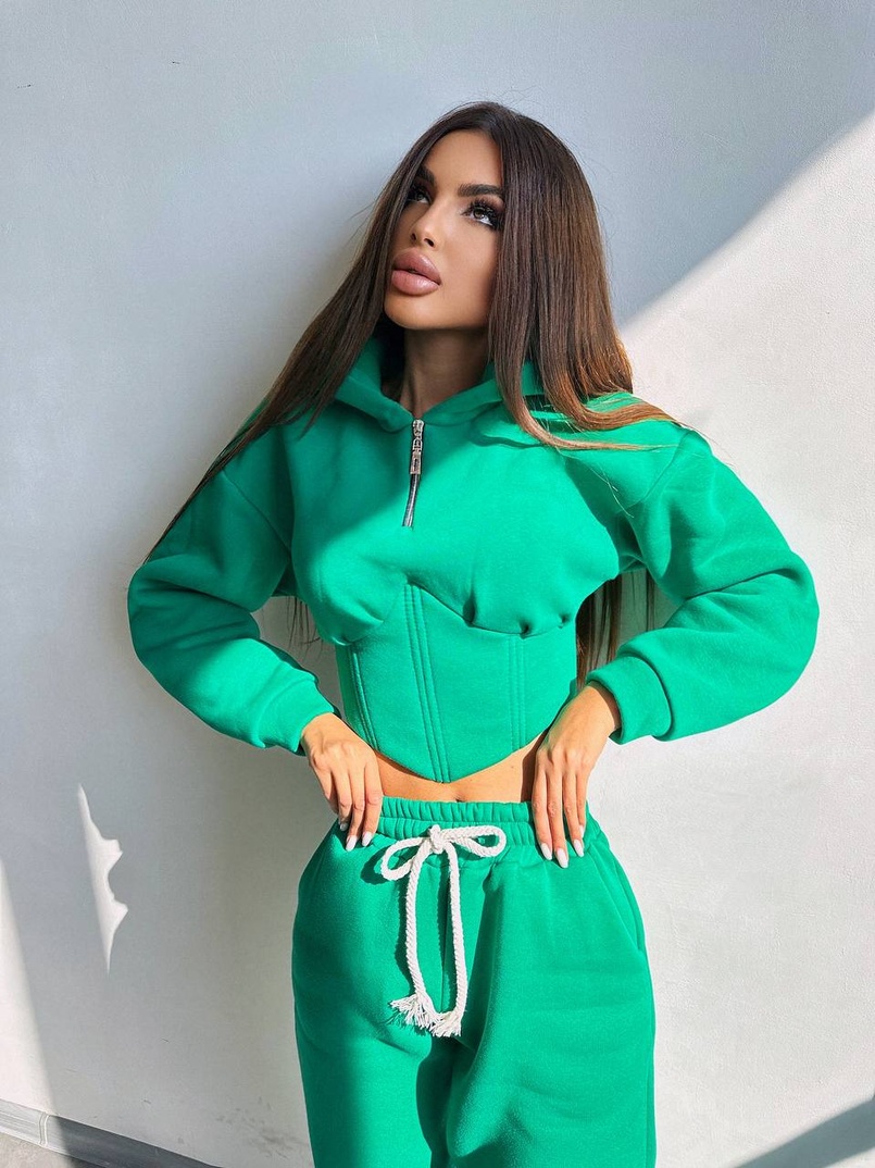 Комплект на флісі : худі з елементами корсету + штани  | PUSHKA SHOP