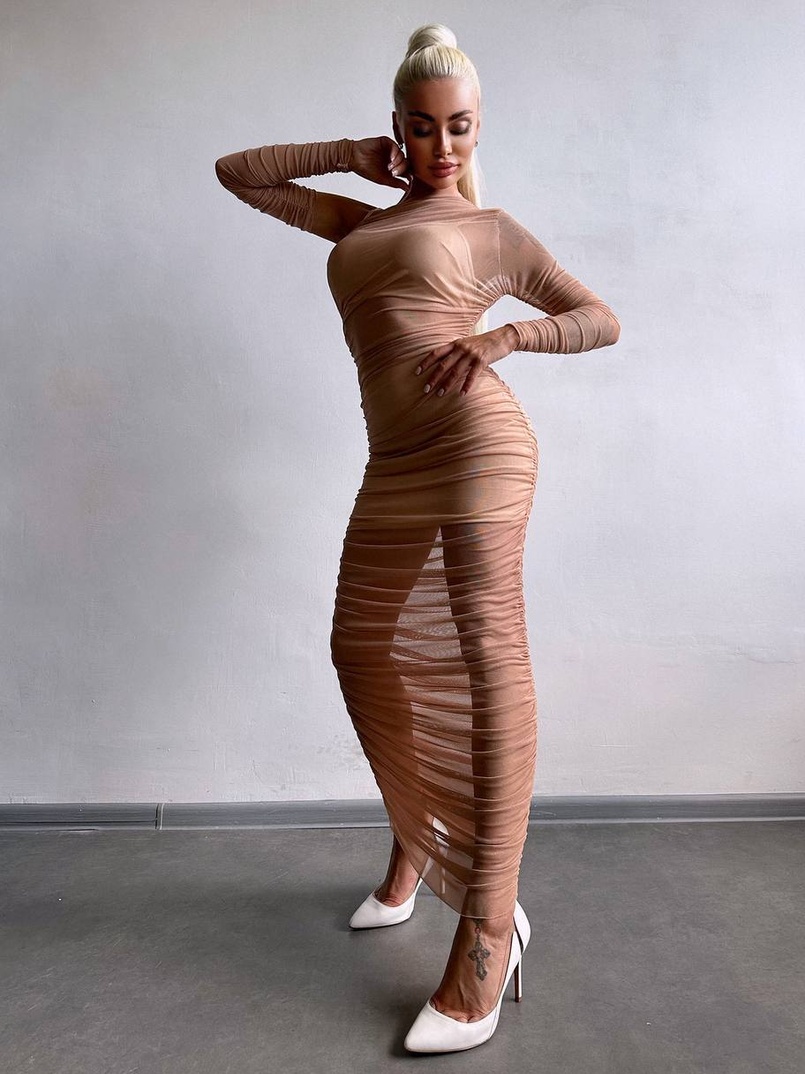 Сукня міді з драпіруванням   Сукня міді з драпіруванням   | PUSHKA SHOP