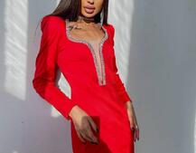 Платье,декорированное стразами   Платье,декорированное стразами   | PUSHKA SHOP