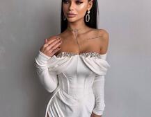 Оксамитова сукня максі декорована стразами  Ручна робота  | PUSHKA SHOP