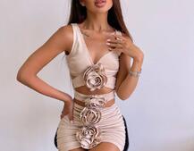 Комплект: топ та спідниця з трояндами    Комплект: топ та спідниця з трояндами    | PUSHKA SHOP