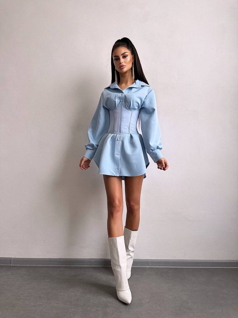 Приталена сорочка + корсет  | PUSHKA SHOP