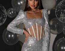 Блискуча корсетна сукня міні | PUSHKA SHOP