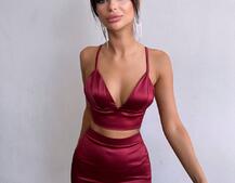 Комплект: топ з філіжанками + спідниця декорована бахромою зі страз  Комплект: топ з філіжанками + спідниця декорована бахромою зі страз  | PUSHKA SHOP