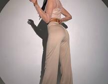 Комплект: топ + штани із сіткою зі стразами  Комплект: топ + штани із сіткою зі стразами  | PUSHKA SHOP