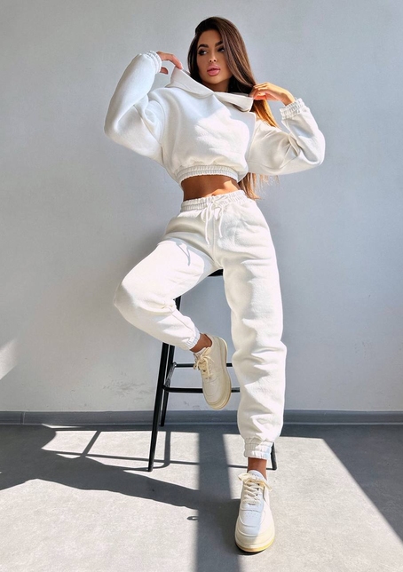 Базовий костюм на флісі з об'ємними капюшоном | PUSHKA SHOP