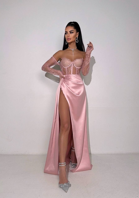 Комплект: мереживний корсет  +  спідниця максі   Комплект: мереживний корсет  +  спідниця максі   | PUSHKA SHOP