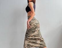 Комплект: коттонова спідниця  + топ з філіжанками  Комплект: коттонова спідниця  + топ з філіжанками  | PUSHKA SHOP