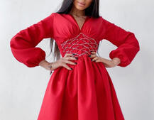 Платье с корсетной вставкой и пышной юбкой   Платье с корсетной вставкой и пышной юбкой   | PUSHKA SHOP