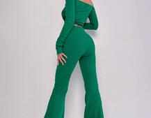 Комплект : штани кльош і топ з елементами корсету  Комплект : штани кльош і топ з елементами корсету  | PUSHKA SHOP