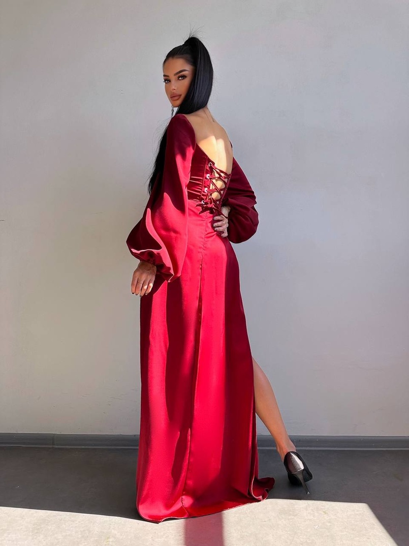 Атласний комплект: корсет + спідниця максі з драпіруванням Атласний комплект: корсет + спідниця максі з драпіруванням | PUSHKA SHOP