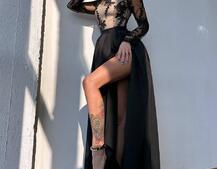 Сукня максі з мереживом  | PUSHKA SHOP