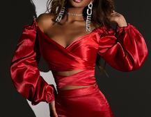 Атласний комплект, бахромою зі стразами  Ручна робота, прикраса пришита  | PUSHKA SHOP