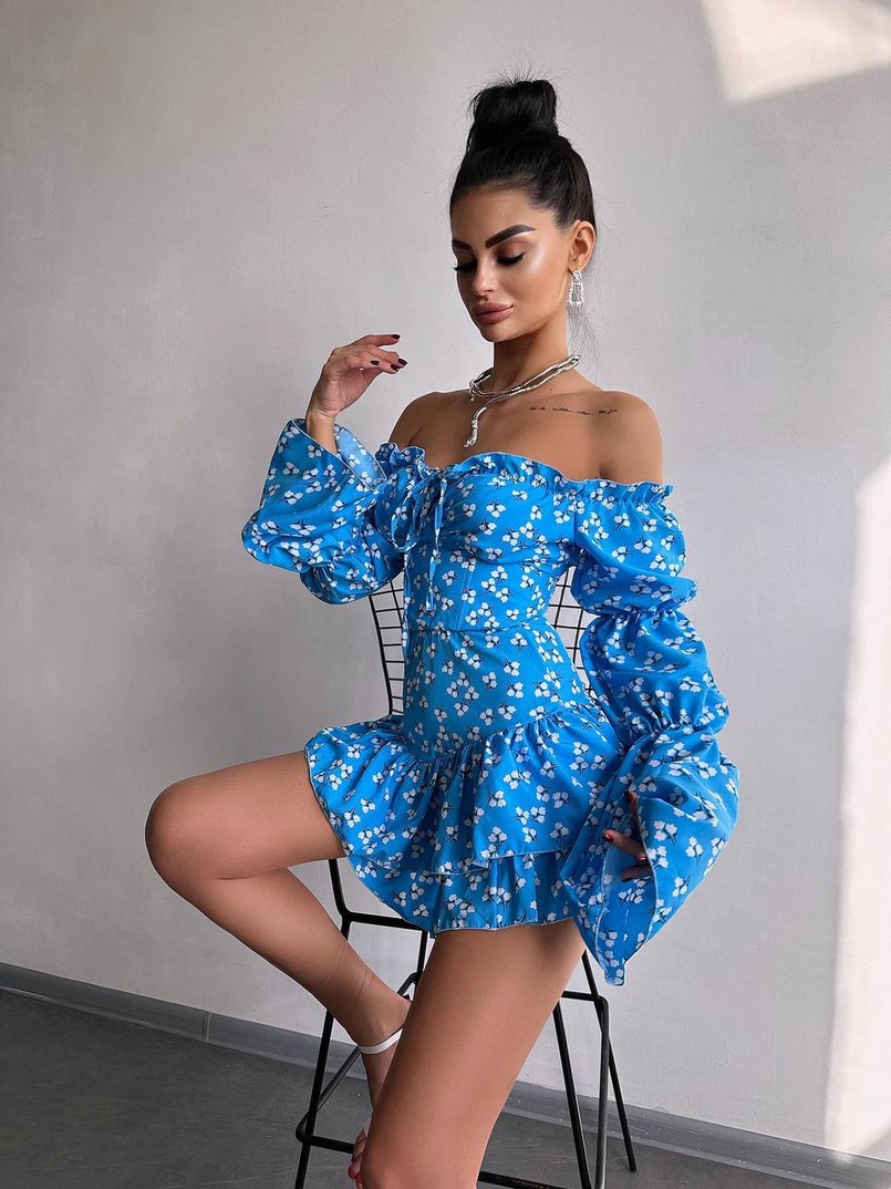 Сукня з воланами та шнурівкою по спинці Сукня з воланами та шнурівкою по спинці | PUSHKA SHOP